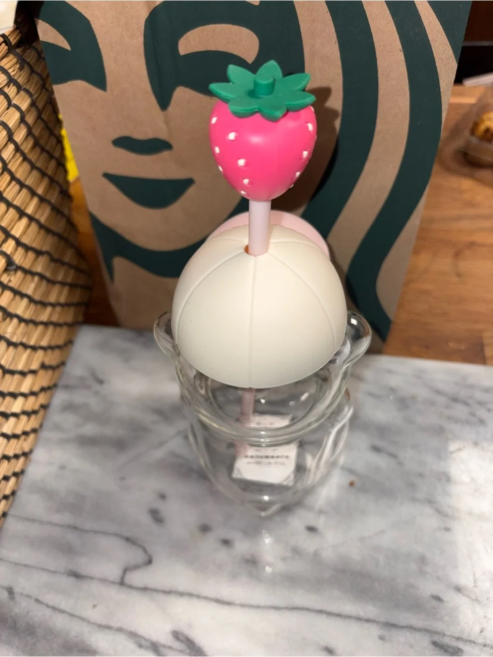 2026 Starbucks Pink Bearista Glass Cup NWT
